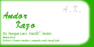 andor kazo business card